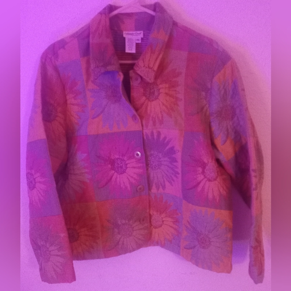 COPY - Vintage Coldwater creek sunflower tapestry jacket